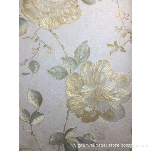 280gsm golden flower design PVC wallpaper